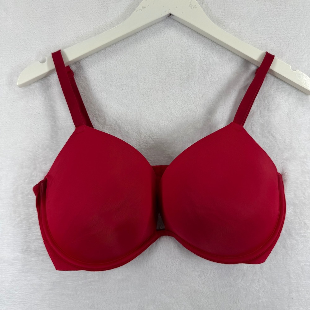 Victoria's‎ Secret PINK Red Push Up Bra Wirefree Lace Strap Size 36DD